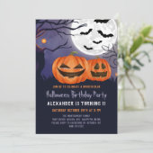 Spooky Jack O'Lantern Halloween Birthday Party Kaart (Staand voorkant)