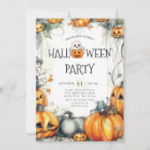 Spooky Jack O'Lantern Halloween Kaart (Voorkant)