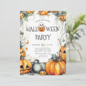 Spooky Jack O'Lantern Halloween Kaart (Staand voorkant)