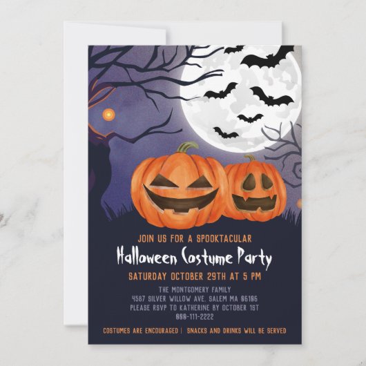 Spooky Jack O'Lantern Halloween Kinder Costume Par Kaart (Voorkant)