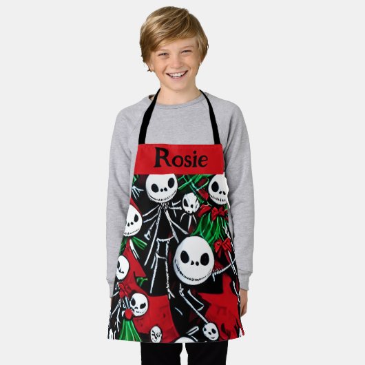 Spooky Jack O'Lantern Kerstmis Schort (Gedragen)