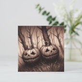 Spooky Jack O'Lanterns Halloween Horror Kaart (Staand voorkant)