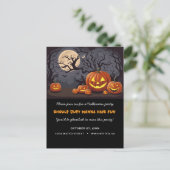 Spooky Jack O'lanterns spookachtige Halloween Part Uitnodiging Briefkaart (Staand voorkant)