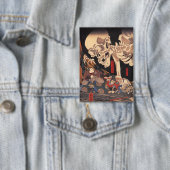 Spooky Japanese Skeleton -  Yokai Monster Button (Insitu)