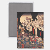 Spooky Japanese Skeleton -  Yokai Monster Magneet (Voorkant / Achterkant)