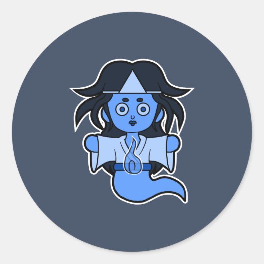 Spooky Japanse geest Ronde Sticker (Voorkant)