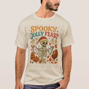 Spooky Jolly Feast Skeleton T-shirt