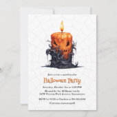 Spooky Kaars Geest Pompoen Halloween Feest Kaart (Voorkant)