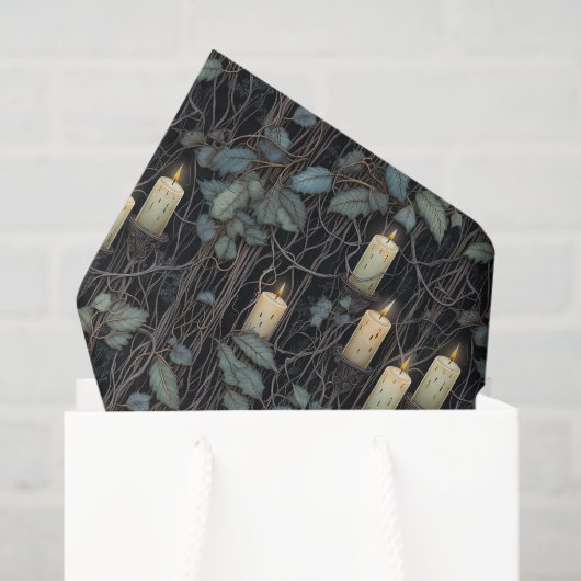 Spooky kaarsen en wijnstokken tissuepapier (Cadeauzakje)