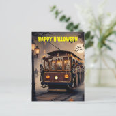 Spooky kabelbaan skelet passagiers Halloween Briefkaart (Staand voorkant)