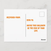Spooky kabelbaan skelet passagiers Halloween Briefkaart (Achterkant)