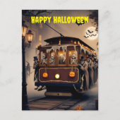 Spooky kabelbaan skelet passagiers Halloween Briefkaart (Voorkant)