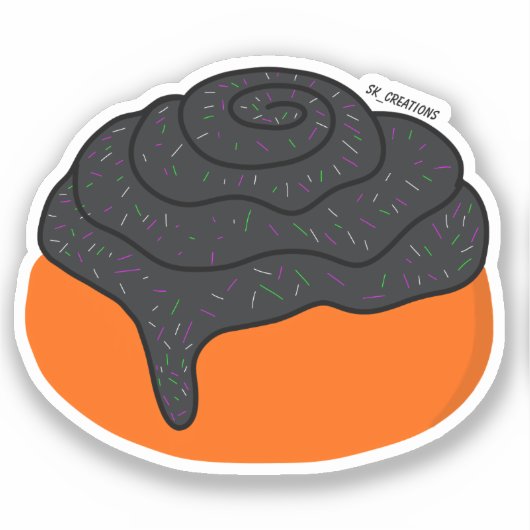 Spooky kaneel Roll Sticker (Voorkant)