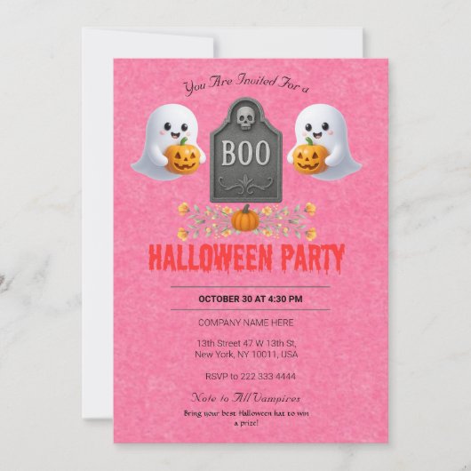 Spooky Kantoor Halloween Party Invitation Kaart (Voorkant)