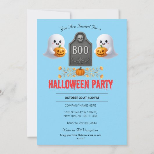Spooky Kantoor Halloween Party Invitation Kaart (Voorkant)