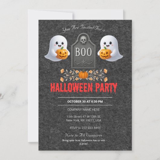 Spooky Kantoor Halloween Party Invitation Kaart (Voorkant)