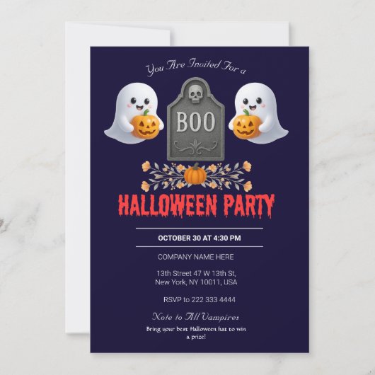 Spooky Kantoor Halloween Party Invitation Kaart (Voorkant)