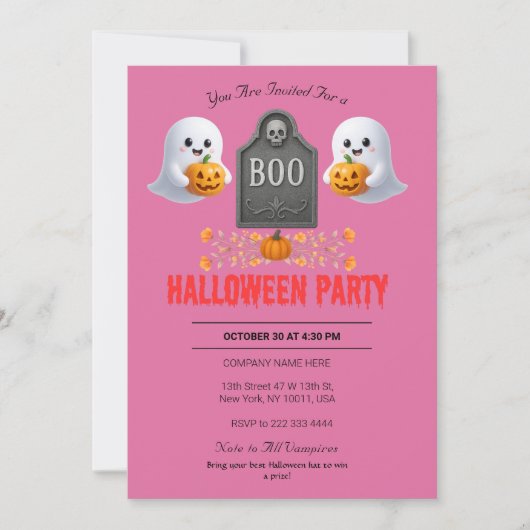 Spooky Kantoor Halloween Party Invitation Kaart (Voorkant)
