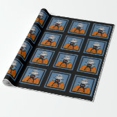 Spooky Kat Happy Halloween Wrapping Paper Cadeaupapier (Uitgerold)