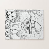 Spooky kat & pompoenen | Halloween Legpuzzel (Horizontaal)