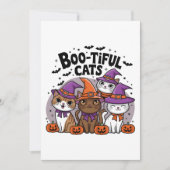 Spooky katten en pompoenen kaart (Voorkant)