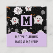 SPOOKY KAWAAI HALLOWEEN GHOSTS VIERKANTE VISITEKAARTJE (Voorkant)