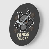 Spooky Kawaii Bat Halloween Grote Klok (Hoek)