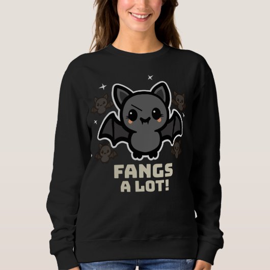Spooky Kawaii Bat Halloween Vrouwen Sweatshirt (Voorkant)