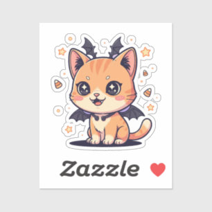 Spooky Kawaii Cat - Schattigee mummie of vleermuis Sticker