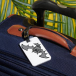 Spooky Kawaii Evil Vampire Bat Bagagelabel<br><div class="desc">Spot your bags instantly on the carousel with these unique cartoon bat luggage tags. The high-contrast grey and black flying bat illustration makes your suitcase stand out with a touch of gothic flair. These durable tags are perfect for world travelers who love bats, vampires, or spooky themes. Whether you are...</div>