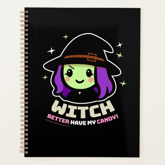 Spooky Kawaii Witch Halloween Planner (Voorkant)