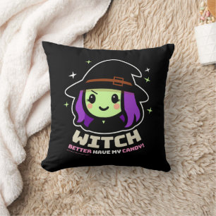 Spooky Kawaii Witch Halloween Sierkussen