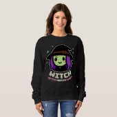 Spooky Kawaii Witch Halloween Vrouwen Sweatshirt (Voorkant volledig)