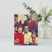 Spooky Kerst Horror Retro Familie Portret Briefkaart (Staand voorkant)