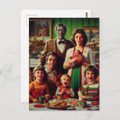 Spooky Kerst Horror Retro Familie Portret Briefkaart (Voorkant / Achterkant)