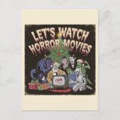 Spooky Kerst Retro Horror Films Briefkaart (Voorkant)
