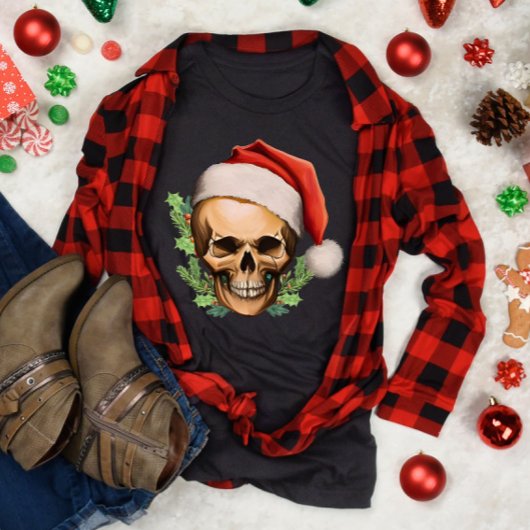 Spooky kerstkerstman t-shirt