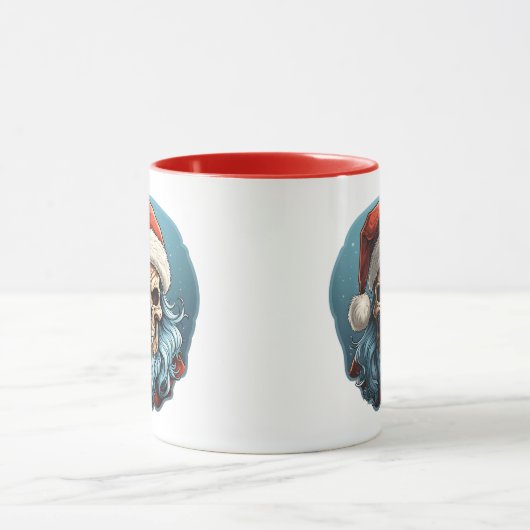 Spooky Kerstman schedel Grappige Kerstmis Mok (Midden)