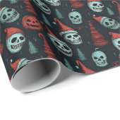 Spooky Kerstmis Halloween Skulls Cadeaupapier (Rol Hoek)