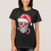 Spooky kerstsschedel die kerstman verdient t-shirt (Voorkant)