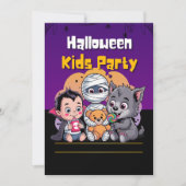 Spooky Kids Halloween Party Invitation Kaart (Voorkant)