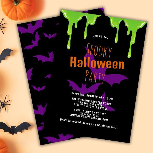 Spooky Kinder Halloween-feestuitnodiging Kaart