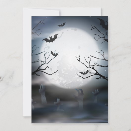 Spooky Kinder Halloween Party Kaart (Achterkant)