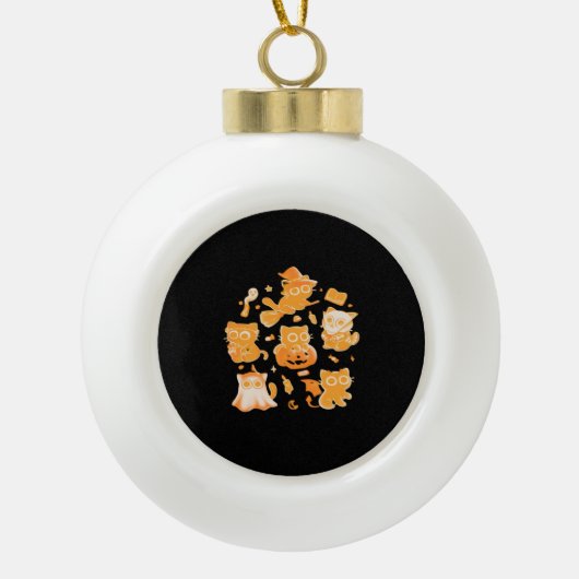 Spooky Kittens Classic T-shirt Keramische Bal Ornament (Voorkant)