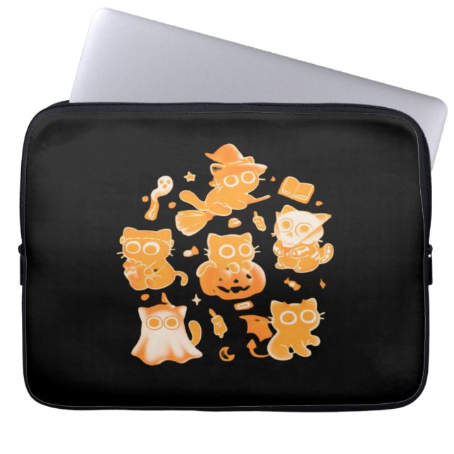 Spooky Kittens Classic T-shirt Laptop Sleeve (Voorkant)