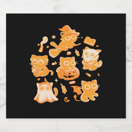 Spooky Kittens Classic T-shirt Sparkling Wijnetiket (Enkel label)