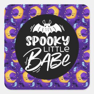 Spooky kleine babe... Fun Halloween citeert Sticke Vierkante Sticker