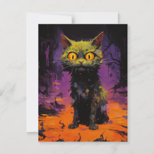 Spooky Kleine Halloween Kat Briefkaart