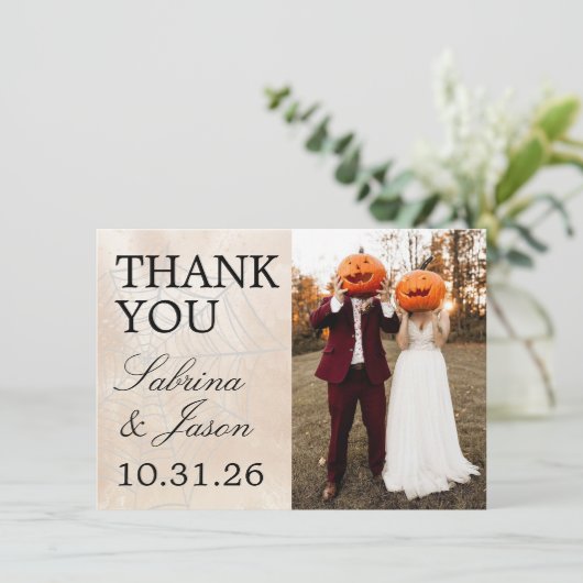 Spooky Kleine Paar Bedankkaart (Staand voorkant)