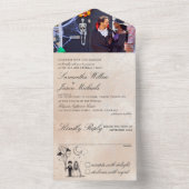 Spooky Kleine Paar Bruiloft All In One Uitnodiging (Binnen)